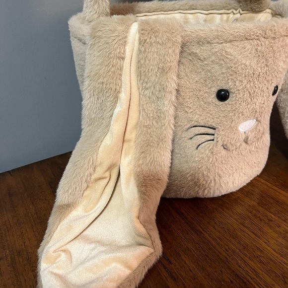 Plush Easter Bunny Basket Easter Basket for Kids Easter Egg Hunt Basket - Picture 8 of 14